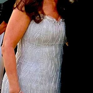 Silver beaded Mother of the Bride Dress, size 6